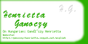 henrietta ganoczy business card
